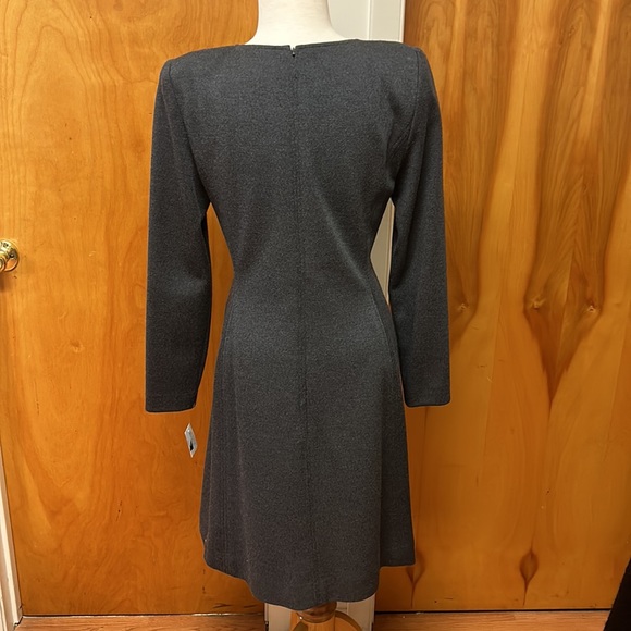 Vintage Oscar de la Renta charcoal color dress size 10 - Picture 2 of 4